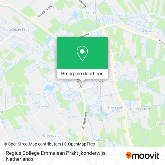 Regius College Emmalaan Praktijkonderwijs kaart