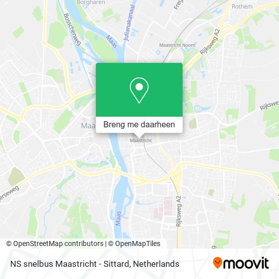 NS snelbus Maastricht - Sittard kaart