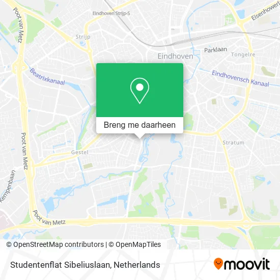 Studentenflat Sibeliuslaan kaart
