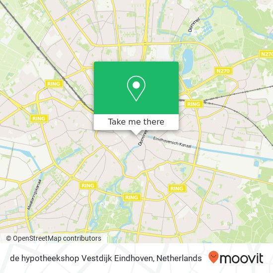 de hypotheekshop Vestdijk Eindhoven kaart