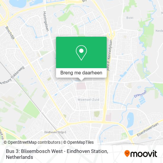 Bus 3: Blixembosch West - Eindhoven Station kaart