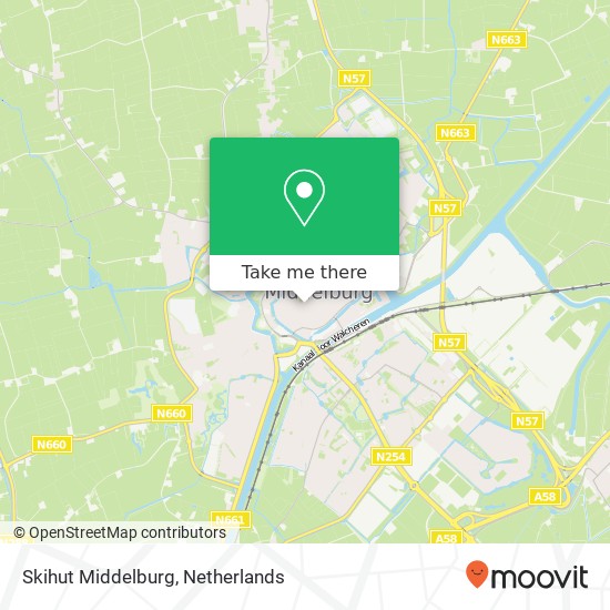 Skihut Middelburg kaart