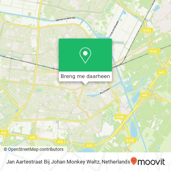 Jan Aartestraat Bij Johan Monkey Waltz kaart