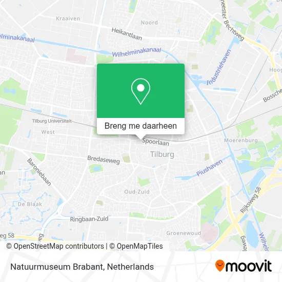 Natuurmuseum Brabant kaart
