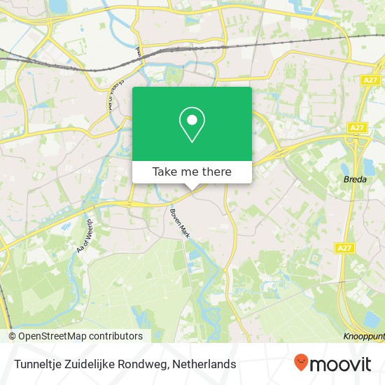 Tunneltje Zuidelijke Rondweg kaart