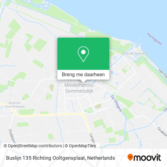 Buslijn 135 Richting Ooltgensplaat kaart