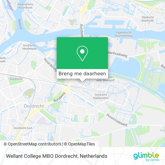 Wellant College MBO Dordrecht kaart