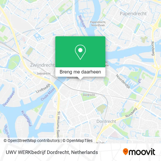 UWV WERKbedrijf Dordrecht kaart