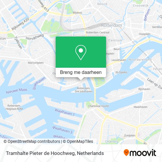 Tramhalte Pieter de Hoochweg kaart