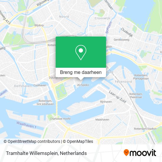 Tramhalte Willemsplein kaart