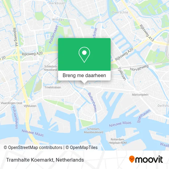 Tramhalte Koemarkt kaart