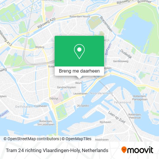 Tram 24 richting Vlaardingen-Holy kaart