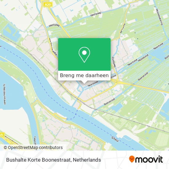 Bushalte Korte Boonestraat kaart