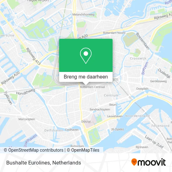 Bushalte Eurolines kaart