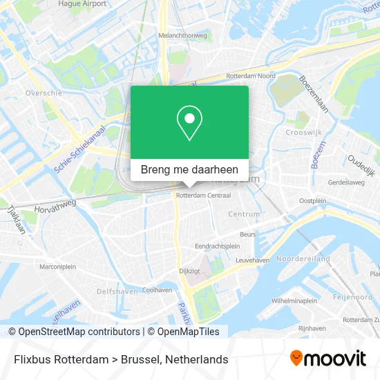 Flixbus Rotterdam > Brussel kaart