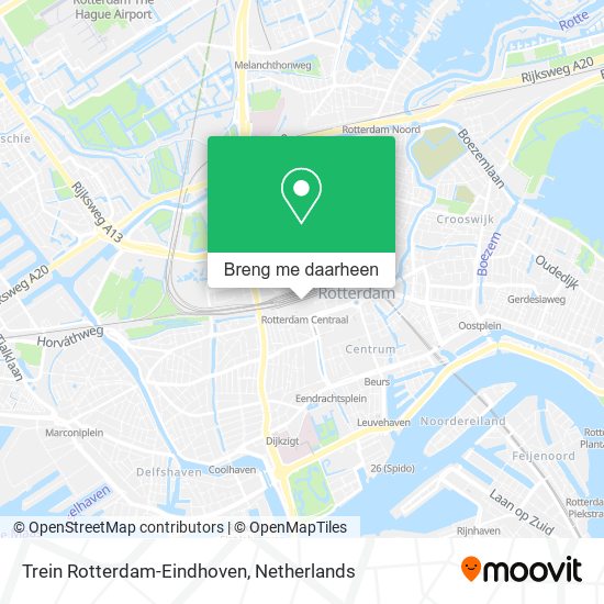 Trein Rotterdam-Eindhoven kaart