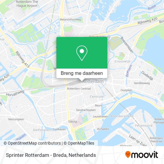 Sprinter Rotterdam - Breda kaart