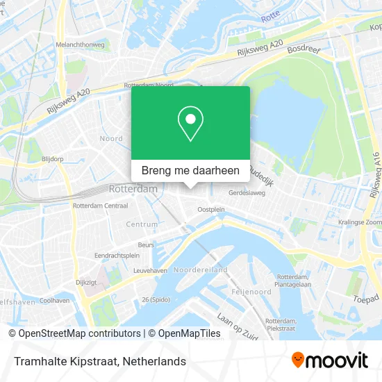 Tramhalte Kipstraat kaart