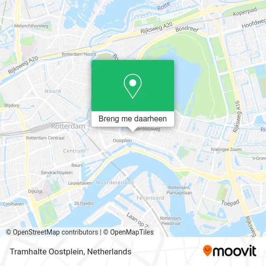 Tramhalte Oostplein kaart