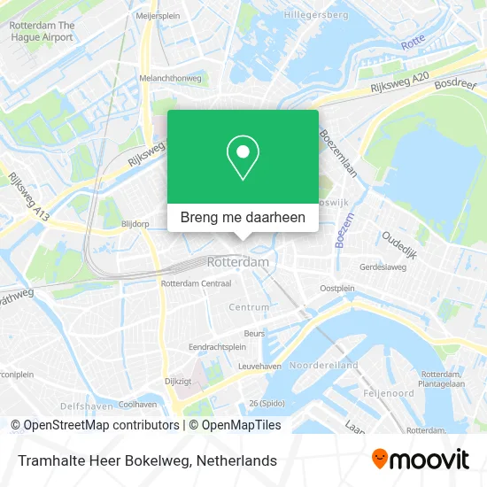 Tramhalte Heer Bokelweg kaart