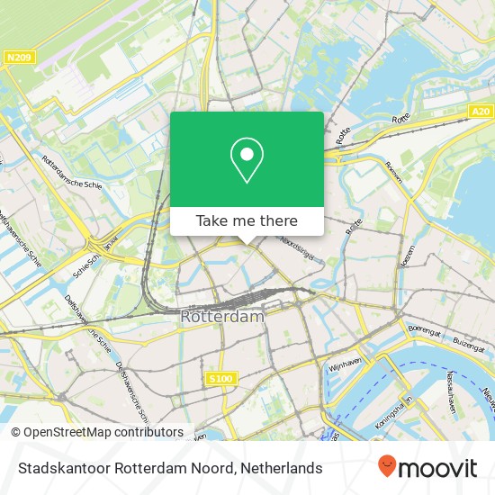 Stadskantoor Rotterdam Noord kaart