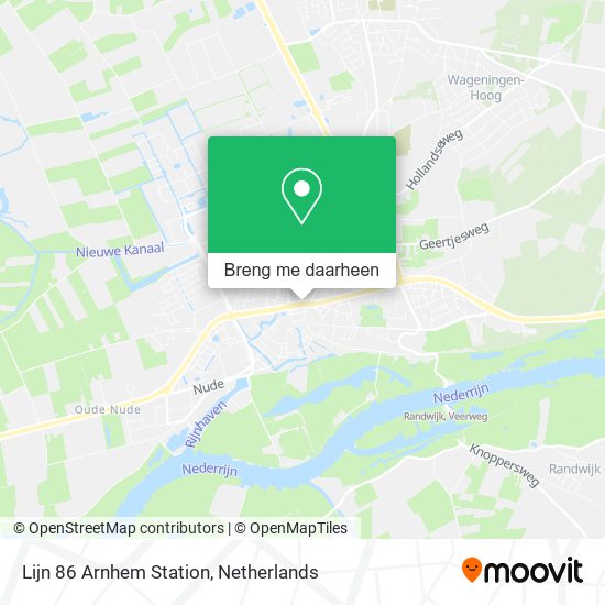 Lijn 86 Arnhem Station kaart