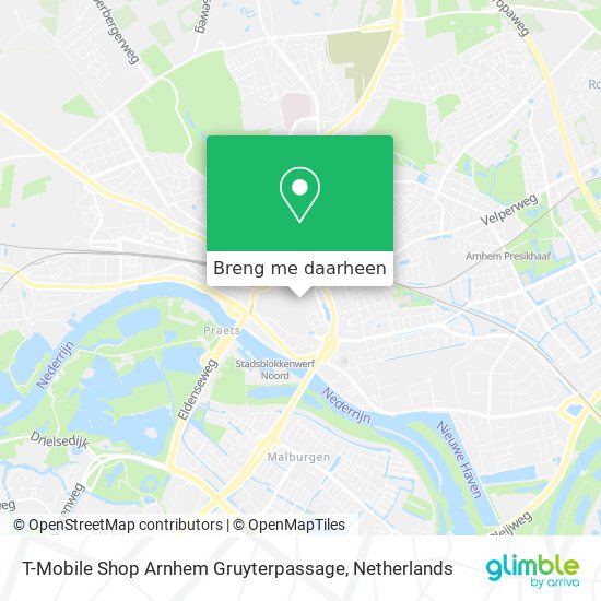 T-Mobile Shop Arnhem Gruyterpassage kaart