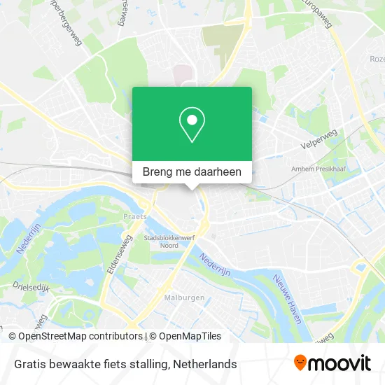 Gratis bewaakte fiets stalling kaart