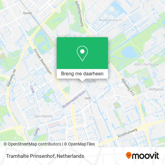 Tramhalte Prinsenhof kaart