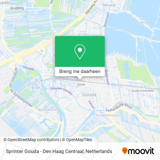 Sprinter Gouda - Den Haag Centraal kaart