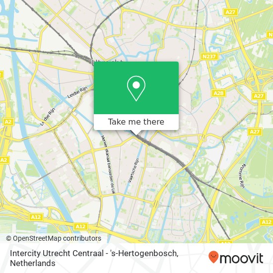 Intercity Utrecht Centraal - 's-Hertogenbosch kaart