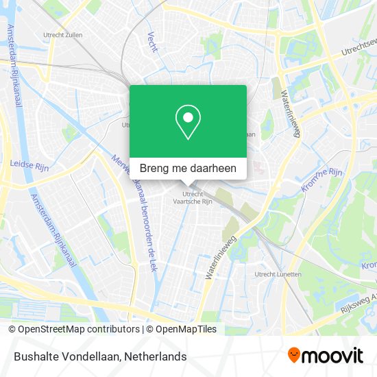 Bushalte Vondellaan kaart