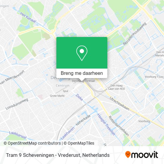 Tram 9 Scheveningen - Vrederust kaart