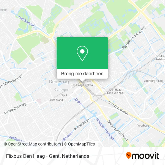 Flixbus Den Haag - Gent kaart