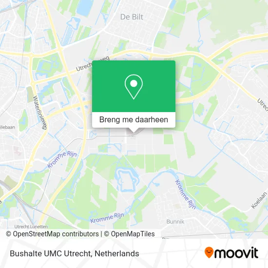Bushalte UMC Utrecht kaart