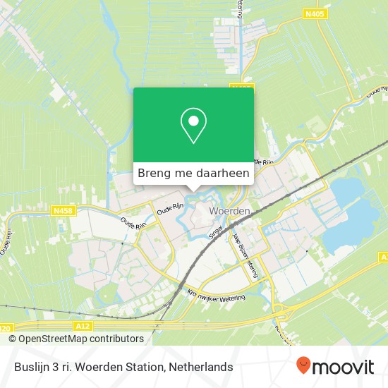 Buslijn 3 ri. Woerden Station kaart