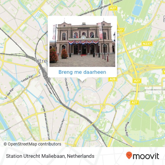 Station Utrecht Maliebaan kaart