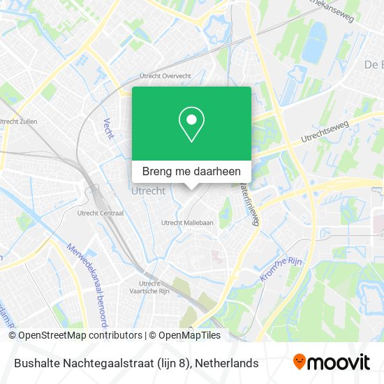 heerlijkheid gehandicapt uitvinding Hoe gaan naar Bushalte Nachtegaalstraat (lijn 8) in Utrecht via Bus of  Trein?