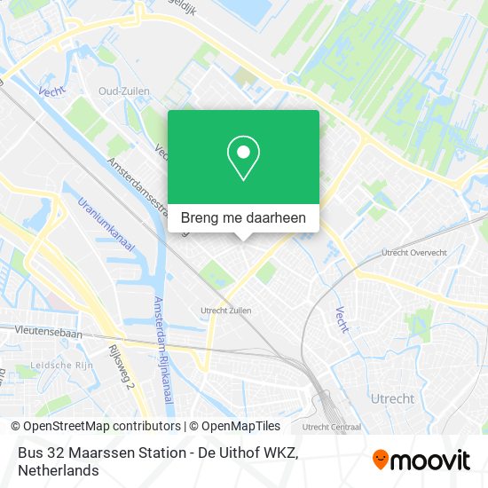 Bus 32 Maarssen Station - De Uithof WKZ kaart