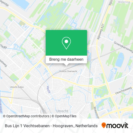 Bus Lijn 1 Vechtsebanen - Hoograven. kaart