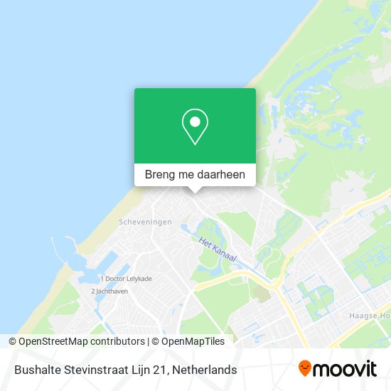 Bushalte Stevinstraat Lijn 21 kaart