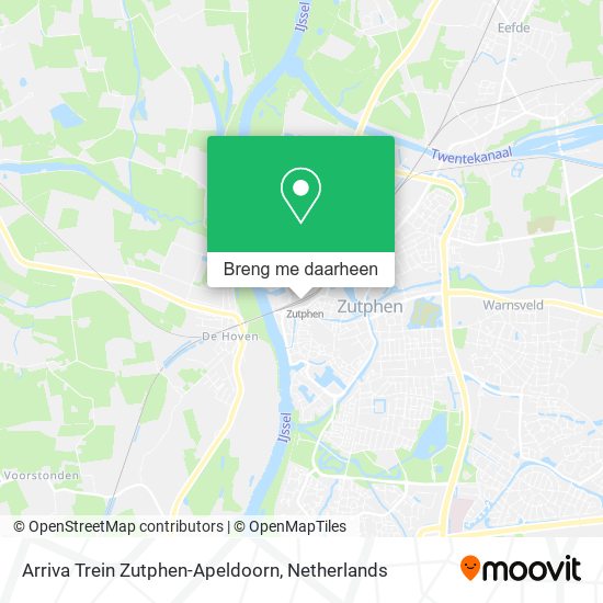 Arriva Trein Zutphen-Apeldoorn kaart