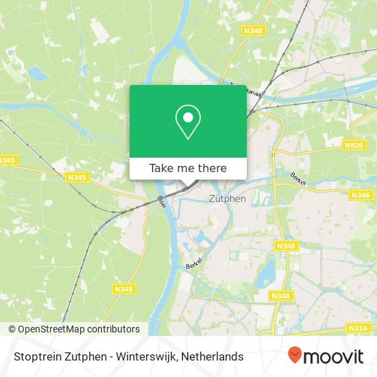 Stoptrein Zutphen - Winterswijk kaart