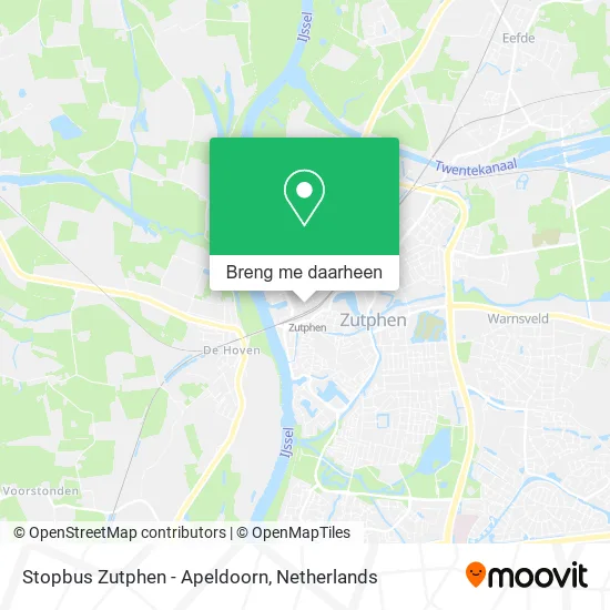 Stopbus Zutphen - Apeldoorn kaart