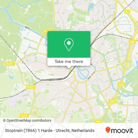 Stoptrein (7866) 't Harde - Utrecht kaart