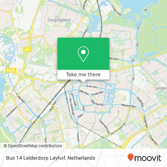 Bus 14 Leiderdorp Leyhof kaart