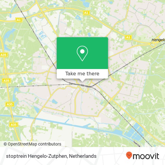 stoptrein Hengelo-Zutphen kaart