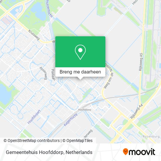 Gemeentehuis Hoofddorp kaart