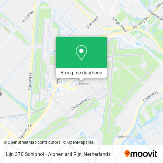 Lijn 370 Schiphol - Alphen a / d Rijn kaart