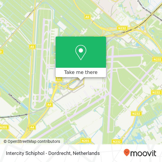Intercity Schiphol - Dordrecht kaart